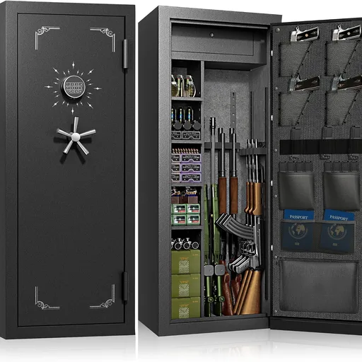 Large Fireproof Gun Safe for Rifles and Pistols, Gun Cabinet Shotgun Safes