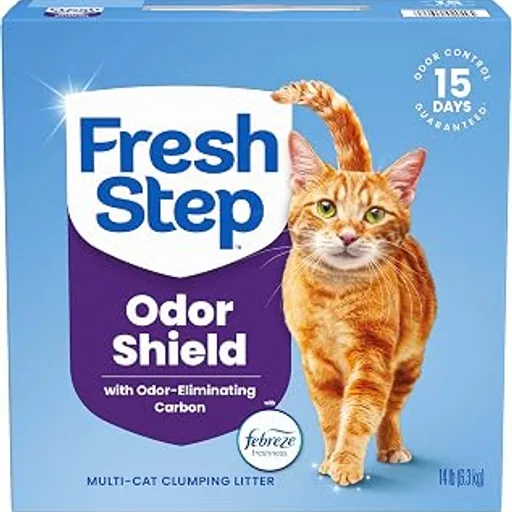 Fresh StepOdor Shield Multi Cat Clumping Cat Litter, 14 lb. | Febreze Freshness, Odor Shield with Ammonia Block Technology, Low Dust, Compatible with Most Autom
