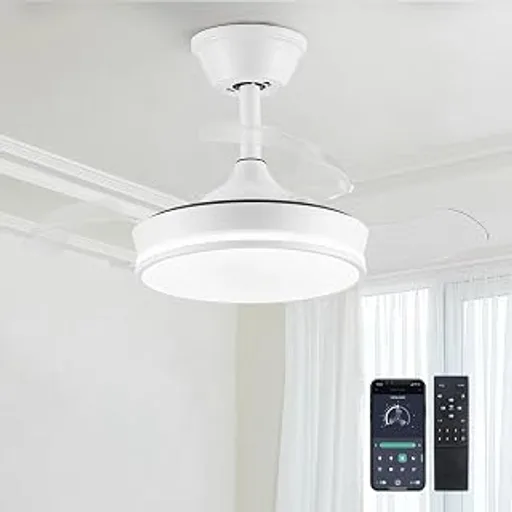 STERREN Retractable Ceiling Fan with Light