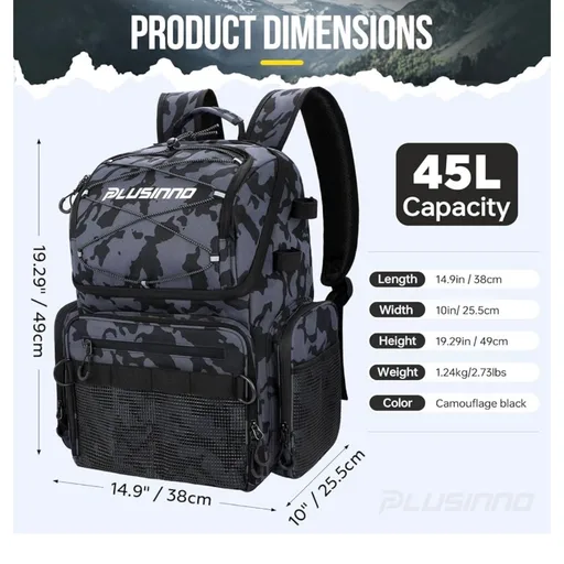 PLUSINNO Cooler Fishing Backpack with Rod Holders