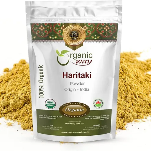 Organic Way Premium Quality Haritaki Powder - Origin - India (16 Ounce)