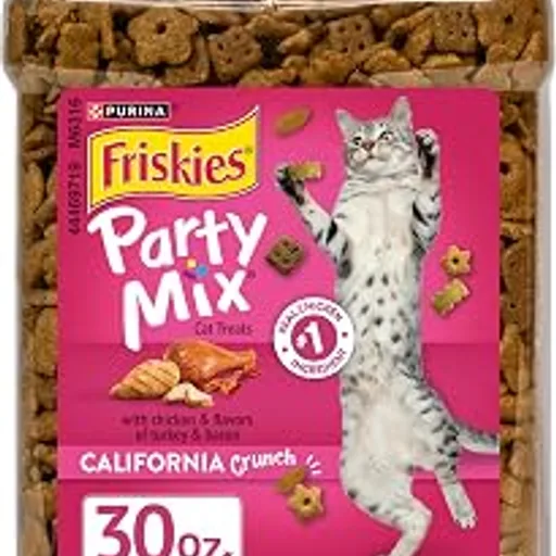 FriskiesPurina Party Mix California Crunch Cat Treats, 30 oz Canister