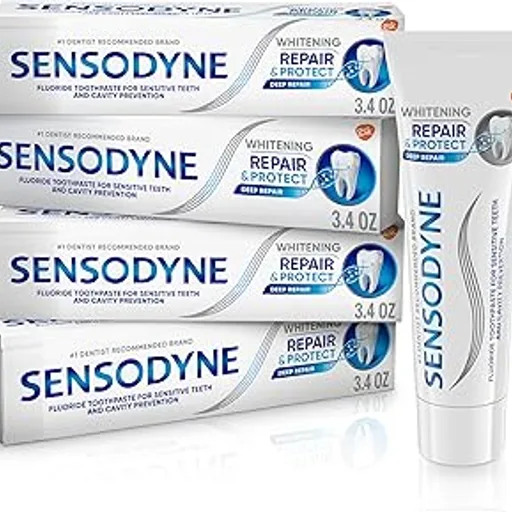 SensodyneRepair and Protect Whitening Toothpaste, 3.4 oz (Pack of 4) | Toothpaste for Sensitive Teeth and Cavity Prevention
