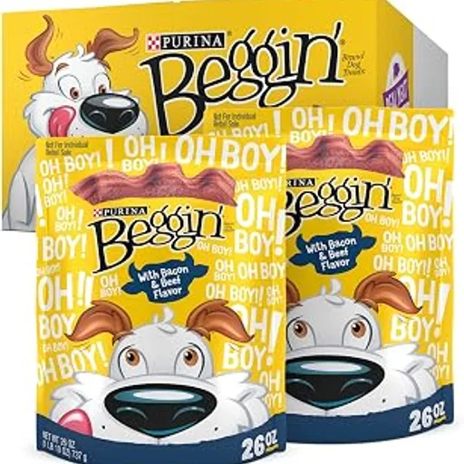 Purina Beggin'Strips Dog Treats, Bacon & Beef Flavors, (2) 26 oz Pouches