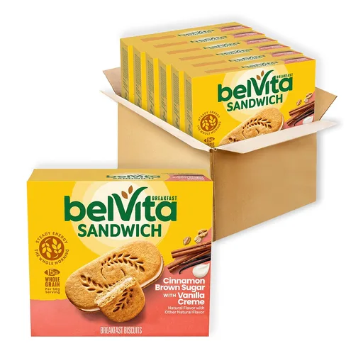 belVita Breakfast Bar Biscuit Sandwiches, Cinnamon Brown Sugar, 30 Packs