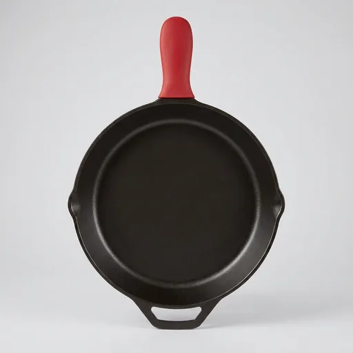 Lodge Pre-Seasoned Cast Iron Skillet with Silicone Handle Holder, 12 Inches