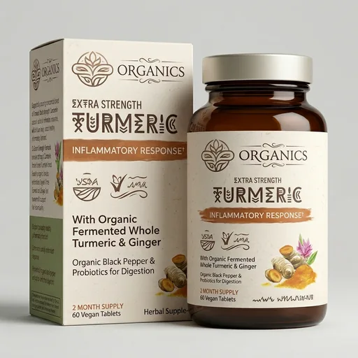 Garden of Life Organics Extra Strength Turmeric Inflammatory Response 60 Tablets-100mg Curcumin (95% Curcuminoids) Black Pepper, Probiotics, Organic Non-GMO Vegan Gluten Free Herbal Supplement