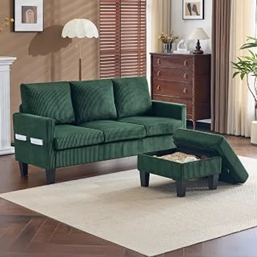 VINGLI L-Shaped Convertible Sectional Sofa with Movable Storage Ottoman