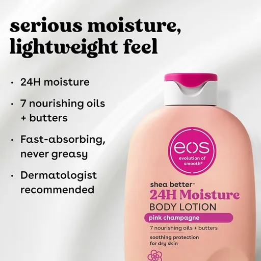 eos Shea Better 24H Moisture Body Lotion- Pink Champagne, 16 fl oz