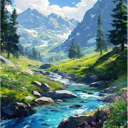 Mountain Paint by Number for Adults, Landscape Paint by Numbers for Adults