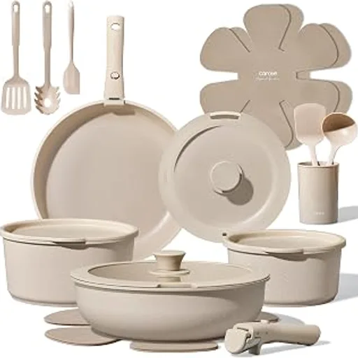 CAROTE 21pcs Pots and Pans Set Non Stick, Detachable Handle Cookware Sets