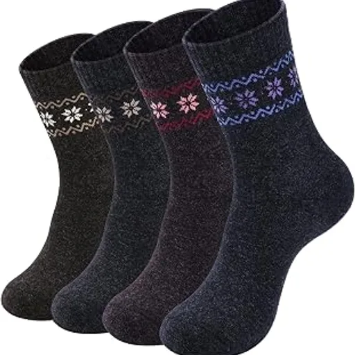 NinetoFiveLifeMerino Wool Socks For Women Warm Winter Thick Socks 4 Pairs