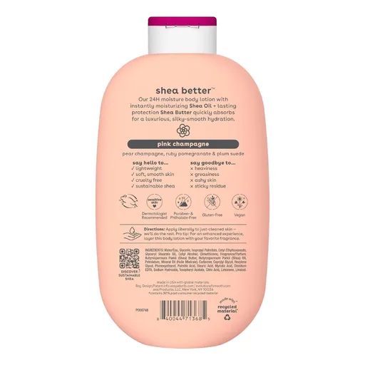 eos Shea Better 24H Moisture Body Lotion- Pink Champagne, 16 fl oz