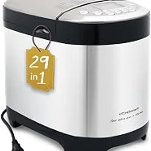 KITCHENARM29-in-1 SMART Bread Machine with Gluten Free Setting 2LB 1.5LB 1LB Bread Maker Machine with Homemade Cycle - Stainless Steel Breadmaker with Recipes W