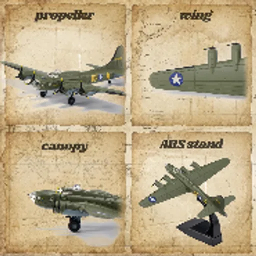B-17 Flying Fortress Die-cast Airplanes-1/144 Scale Heavy Bomber Metal Aircraft Model for Collector, Aviation Enthusiast-Premium Collectable with Display Stand