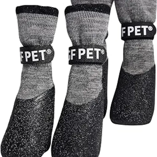 GF PetAll-Terrain Dog Boots - Waterproof Paw Protection - High-Traction Rubber Sole, Adjustable Velcro Straps, Integrated Warm Sock Design, for Snow Ice Rain Ho