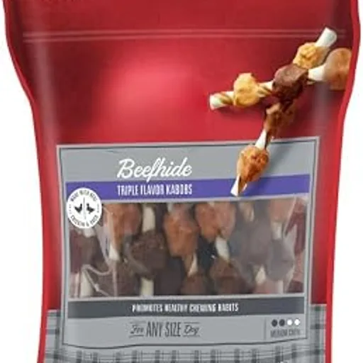 Ol Roy Beefhide Triple Flavor Kabobs Dry Dog Chews, 24oz Pack