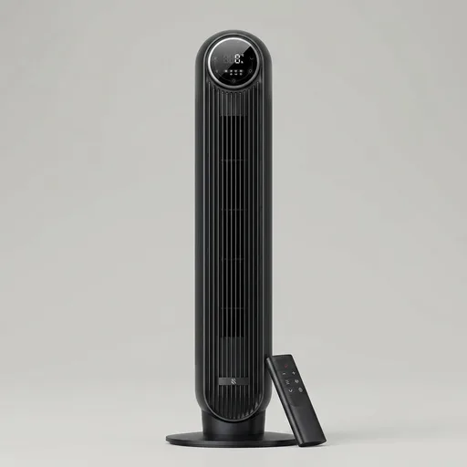 DREO Tower Fan for Bedroom, 2026 Upgraded DC Motor, 28ft/s High Velocity, 20dB Ultra Quiet Standing Fan, 8 Speeds 4 Modes, 90° Oscillating Bladeless Fan for Indoors, Floor Fans with Remote, Black