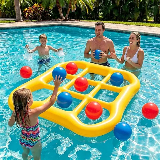 Pool Toy Set for Kids, Tic-Tac-Toe Pool Floats Fun Toy Kit for Adults Teens, Water Fun Pool Game Accessories for Outdoor Party, Summer Pool Inflatables Stuff
