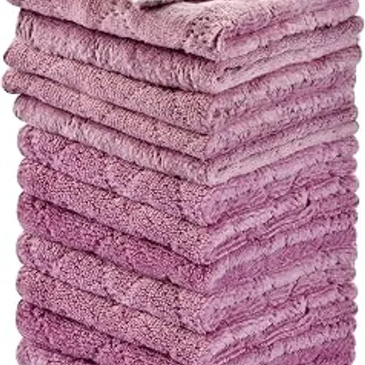 OstWony 12PCS Kitchen Towels Dish Cloths, Reusable Cleaning Rags 10x6in | Kitchen Towels Dish Towels,Multipurpose Reusable Dish Cloths,Highly Absorbent,Double-S