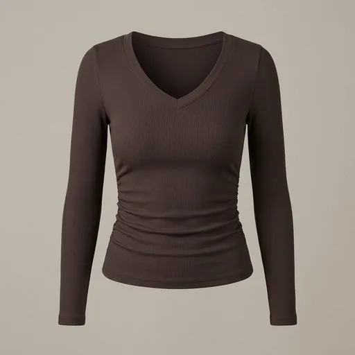 ANRABESS Long Sleeve Shirts for Women Fall V Neck Slim Fit Tops Basic Tee