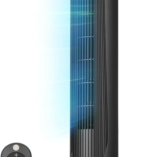 Antarctic Star T42 Tower Fan-42 Inch, Bladeless Oscillating Fan with Remote, 6 Speeds & 4 Modes, LED Display, 9H Timer, Quiet Floor Standing Fan for Bedroom Living Room Office, Black