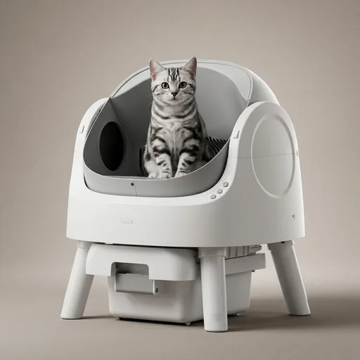Self Cleaning Cat Litter Box, Automatic Litter Box for Multiple Cats, Integrated Safety Protection with Open-Top Design