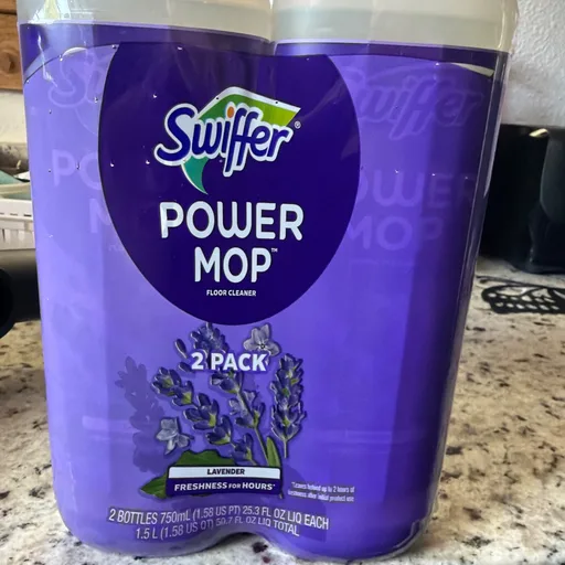 Swiffer Power Mop Wood Refill Solution, QuickDry Hardwood Floor Cleaner for Mopping Home, Bathroom, Kitchen, All Purpose Multi-Surface Solution for Floor Cleaning, Lemon Scent, 50.6oz