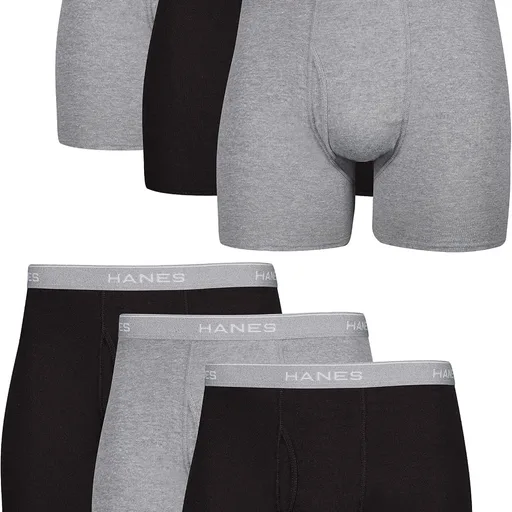 Hanes mens Underwear Boxer Briefs Pack, Cool & Breathable Cotton Moisture-wicking Underwear for Men, No Ride Up