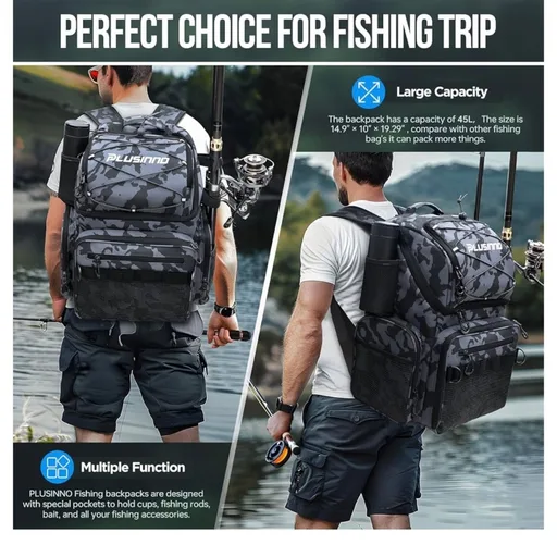 PLUSINNO Cooler Fishing Backpack with Rod Holders