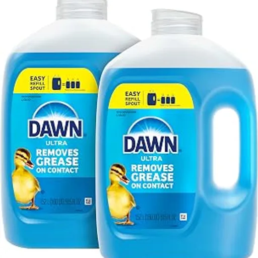 DawnUltra Original Dish Soap Refill Jug Large Size Blue Liquid Dishwashing Detergent, Powerful Soap for Grease, 51.5oz (Pack of 2)