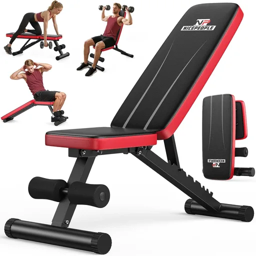 Chest Shoulders Arms, Compact and Foldable Strength Bench for Small Space Apartment Room