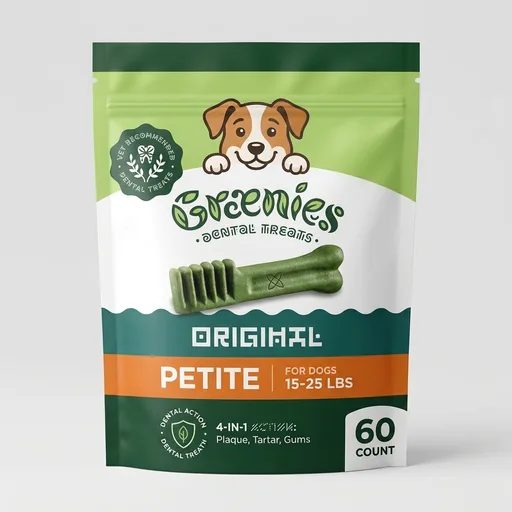 Greenies Petite Natural Dental Dog Treats, Original Flavor, 60 Count
