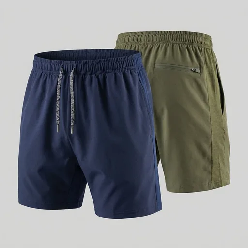 Gaglg Men's 5" Running Shorts 2 Pack Quick Dry Athletic Workout Gym Shorts with Zipper Pockets