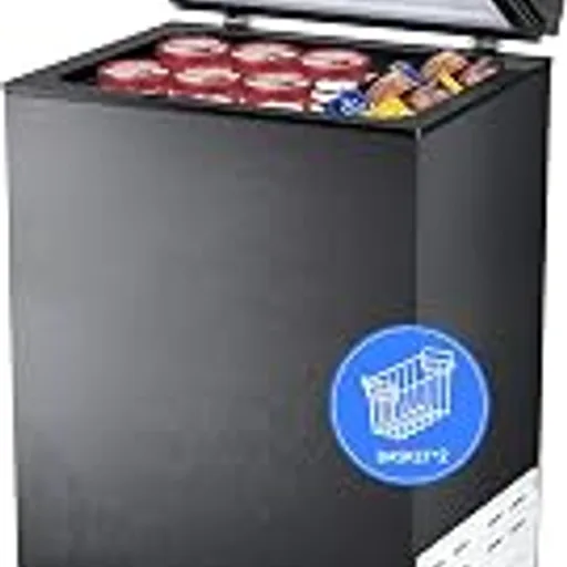 Kismile 3.2 Cubic Feet Chest Freezer, Small Deep Freezer for Home, Black
