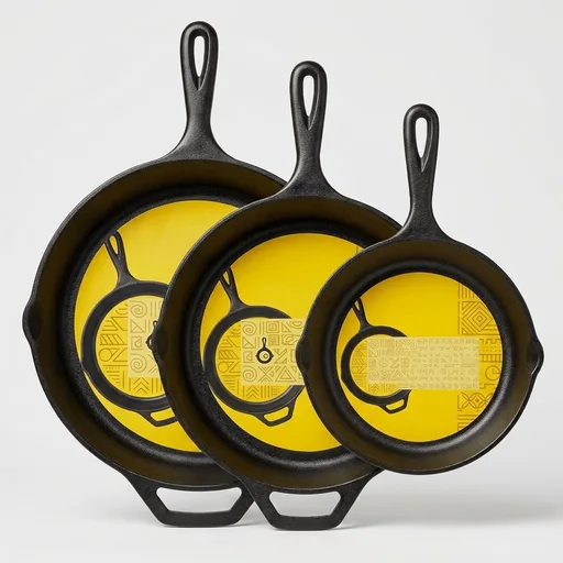 LodgePre-Seasoned Cast Iron Skillet Set, 8, 10.25 and 12 Inches | Non-Toxic & Naturally Non-Stick Cast Iron Pan, Compatible with Oven, Stove, Grill & Campfire,