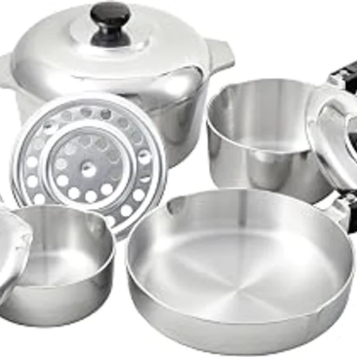 ImusaUSA Heavy Duty 8-Piece Cast Aluminum Cajun Cookware Set, Silver | Cookware set, heavy duty, Ideal for Most Kitchen Tasks, Great for Home Cooks