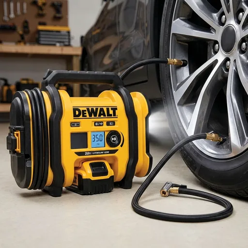 DEWALT Tire Inflator Portable Air Compressor 20V MAX, Car Air Pump with Automatic Shut Off, LED Light, Tool Only (DCC020IB)
