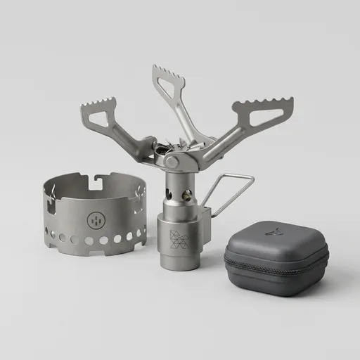 BRS 3000T Stove Windscreen Titanium Camp Stove Windshield with Storage Box for Outdoor Camping Ultralight (Grey-without stand)