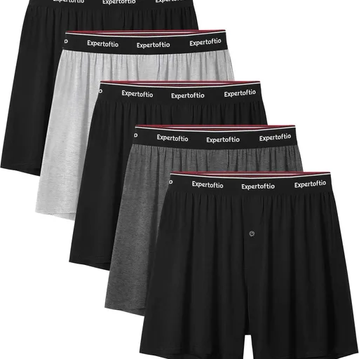Boxers for Men Viscose from Bamboo Men's Underwear Boxer Shorts Breathable Mens Boxer, Loose Fit, Knit Pack