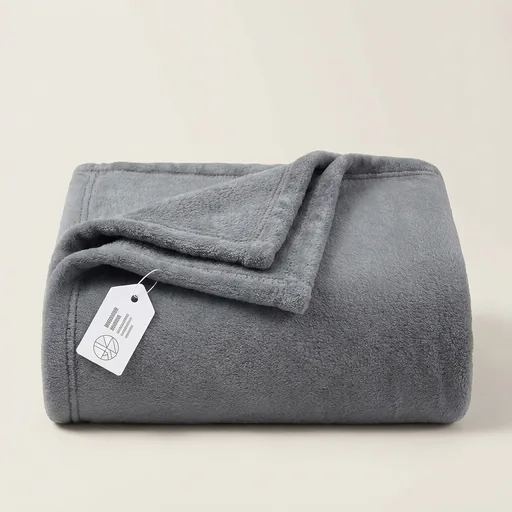 Bedsure Soft Fleece Throw Blanket for Couch Grey - Lightweight Fuzzy Cozy Halloween Decorations Blankets and Throws for Sofa, Couch, Travel, Camping, 50x60 inch