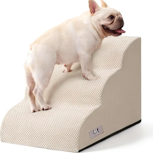 Dog Stairs for Small Dogs & Cats,3 Steps Non-Slip Pet Ramp for Couch,15.7"H