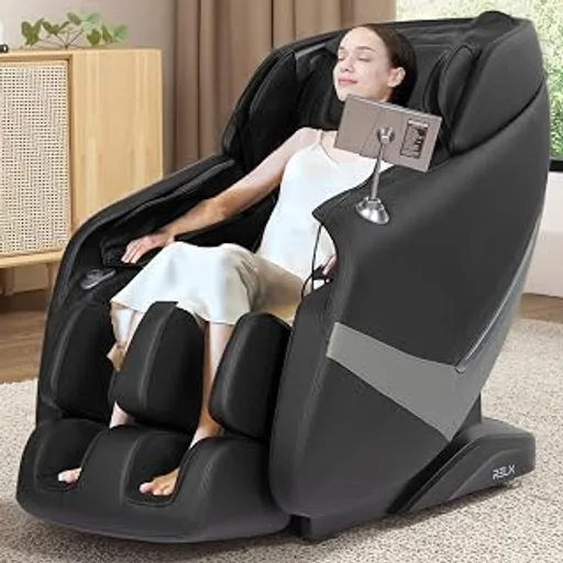 RELX Massage Chair Full Body, Shiatsu, Airbag Massage, SL-Track, Black