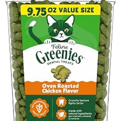 GreeniesFeline Natural Dental Cat Treats, Roasted Chicken Flavor, 9.75 oz