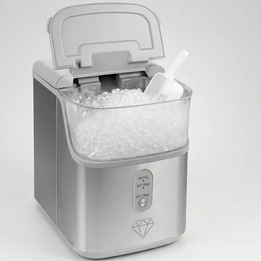 Frigidaire Countertop Crunchy Chewable Nugget Ice Maker, Compact, 33lbs per Day, Metallic Finish
