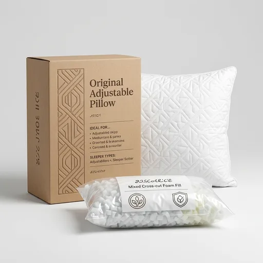 Coop Home Goods Original Adjustable Pillow, Queen Size Bed Pillows for Sleeping, Cross Cut Memory Foam Pillows - Medium Firm Back, Stomach and Side Sleeper Pillow, CertiPUR-US/GREENGUARD Gold