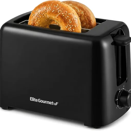 Elite Gourmet 2-Slice Cool-Touch Toaster, 1.25" Extra-Wide Slots, 6 Shades