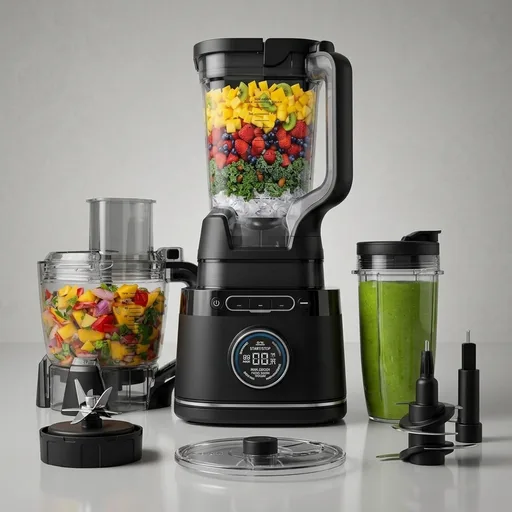 Ninja Kitchen System | Food Processor & Blender with BlendSense Technology | 8-Cup Bowl & 24-oz. To-Go Cup | For Smoothies, Cookie Dough, Salsa & More | 1800-Peak-Watt | Black | TB401