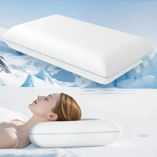 Releep Cooling Soft Memory Foam Pillow, Cervical Neck Pillow for Side Sleepers, Back & Stomach Sleepers, Ergonomic Orthopedic Design for Neck Pain Relief and Deep Sleep, CertiPUR-US, White