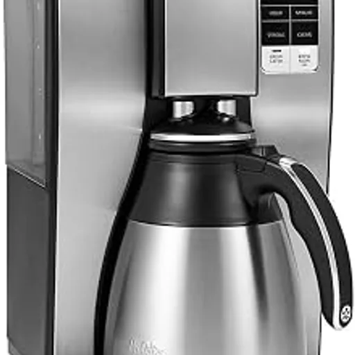 Mr. Coffee10-Cup Programmable Coffee Maker, Insulated Thermal Carafe, Brew Strength Selection, Brew Now or Later, Stainless Steel